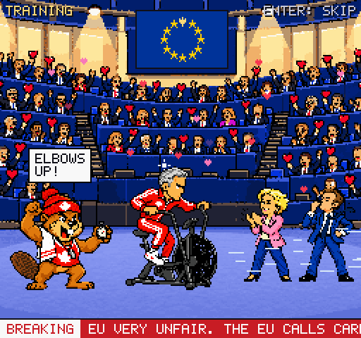 Training in the European Parliament, with Ursula von der Leyen and Emmanuel Macron in the front row.